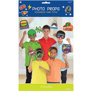 Epic Party Photo Props Kit With Plastic Sticks 13pcs Party Accessories - Party Centre