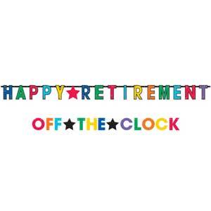 Happy Retirement Jumbo Letter Banners 2pcs Decorations - Party Centre