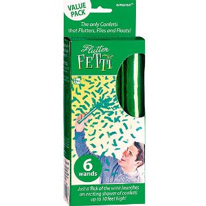 Green Flutter Fetti Confetti 6pcs Decorations - Party Centre
