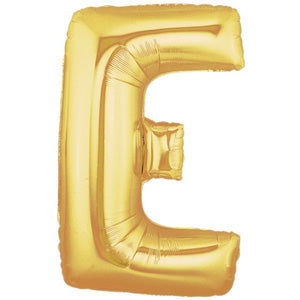 Letter E Gold Foil Balloon 100cm Balloons & Streamers - Party Centre