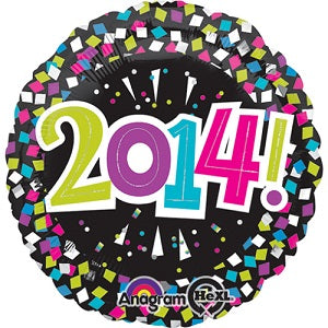 2014 Confetti Foil Balloon 18in Balloons & Streamers - Party Centre