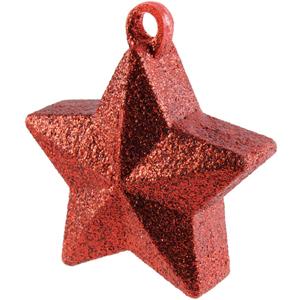 Glitter Star Red Balloon Weight Balloons & Streamers - Party Centre