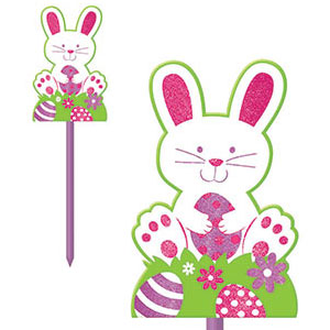 Easter Bunny Glitter Lawn Sign Decorations - Party Centre