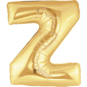 Letter Z Gold Foil Balloon 100cm Balloons & Streamers - Party Centre