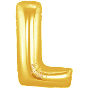 Letter L Gold Foil Balloon 100cm Balloons & Streamers - Party Centre