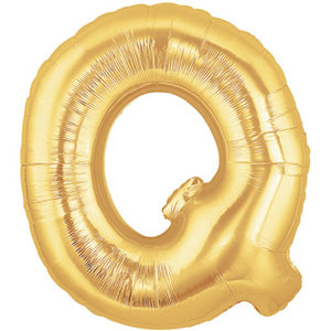 Letter Q Gold Foil Balloon 100cm Balloons & Streamers - Party Centre