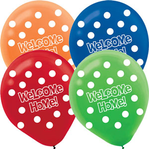 Welcome Home-Dots Assorted Latex 12in, 20pcs Balloons & Streamers - Party Centre