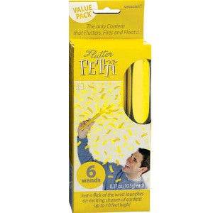 Yellow Sunshine Flutter Fetti Confetti 6pcs Decorations - Party Centre