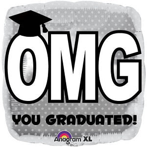Omg You Graduated! Foil 18in Balloons & Streamers - Party Centre