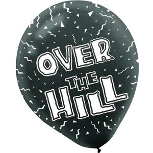 Over The Hill-Black Latex Balloons 12in, 100pcs Balloons & Streamers - Party Centre