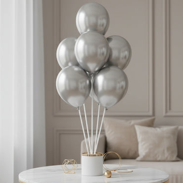 Metallic Silver Latex Balloons 5in,100pcs