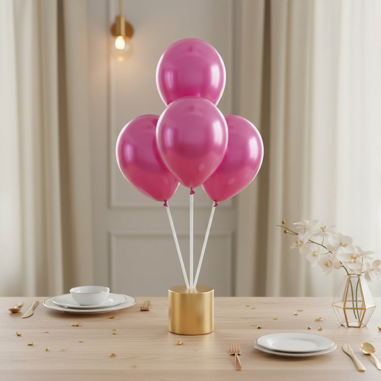 Metallic Hot Pink Latex Balloons 5in, 100pcs