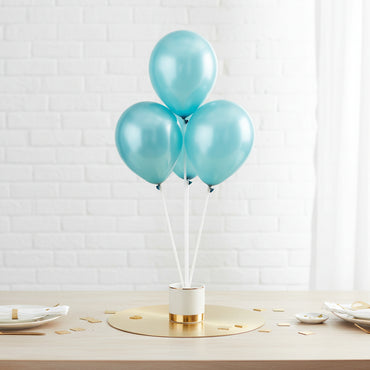 Caribbean Blue Pearl Latex Balloons 5in, 100pcs