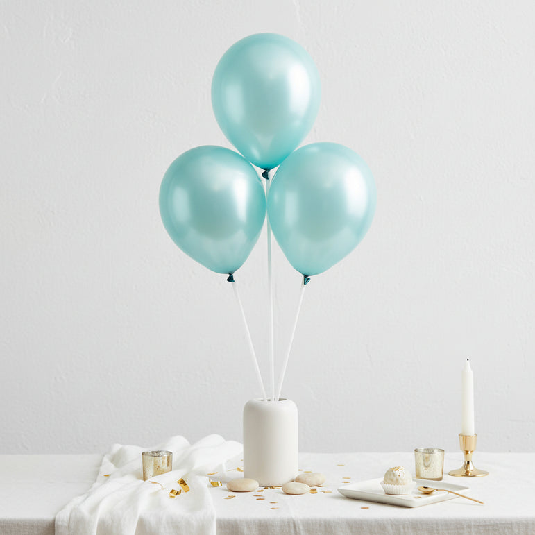 Robins Egg Blue Pearl Latex Balloons 5in, 100pcs