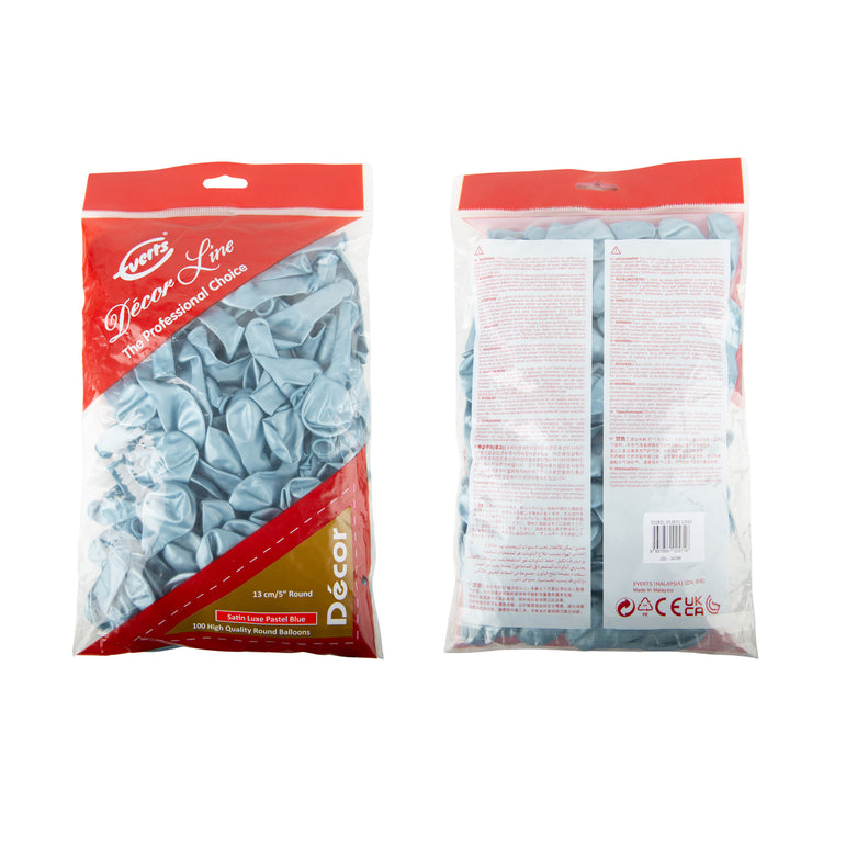Pastel Blue Satin Latex Balloon 5in 100pcs