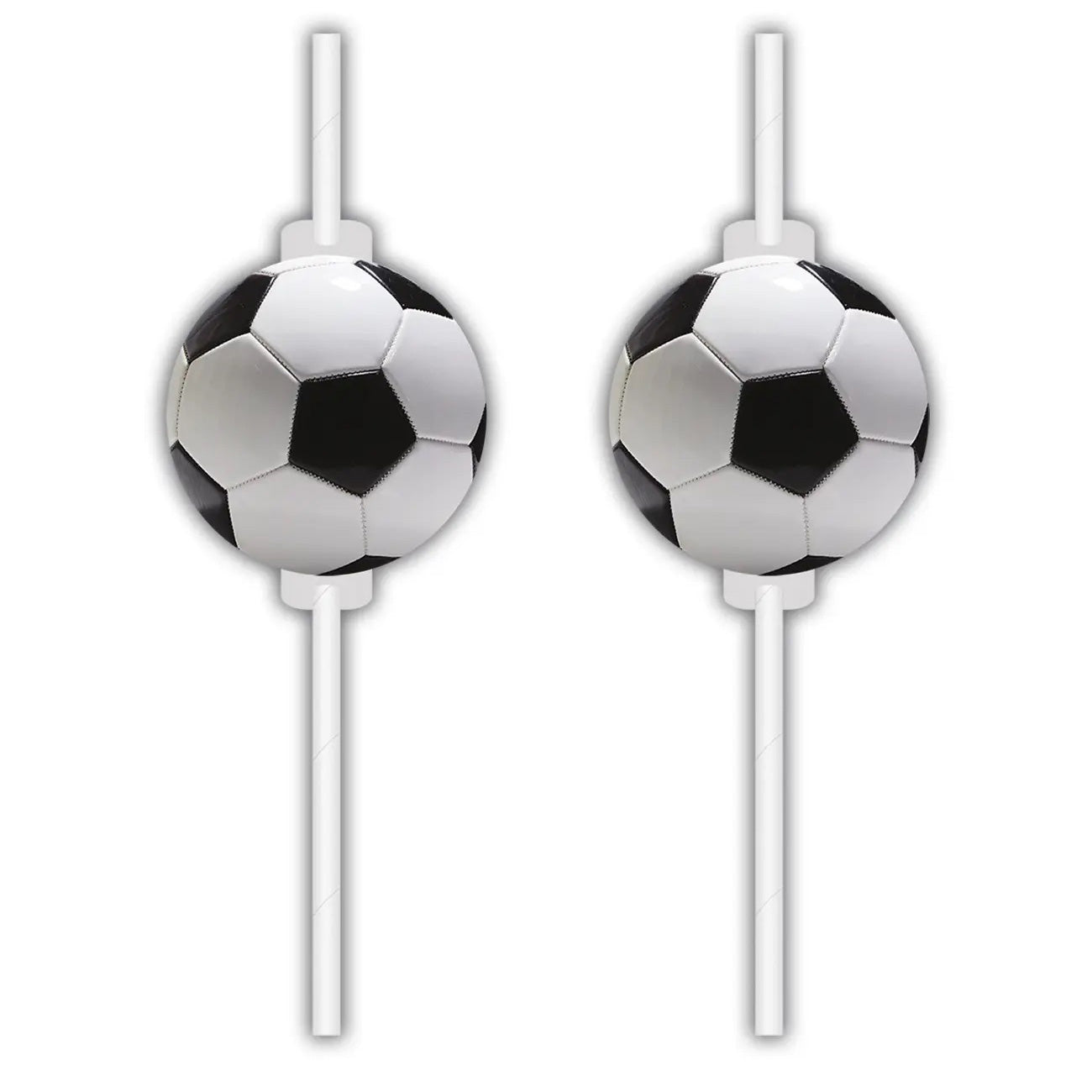 Football Party Medallion Drinking Straw/Paper 4pcs