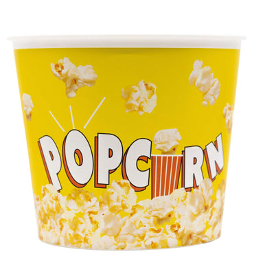 Yellow Reusable Party Popcorn Paper Buckets 220ml