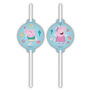 Peppa Pig Entertainment One Medallion Drinking Straw Paper 4pcs