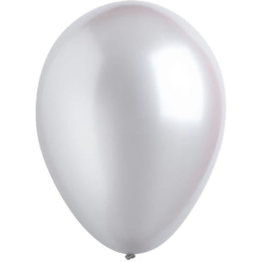 Silver Metallic Latex Balloons 11in, 50pcs