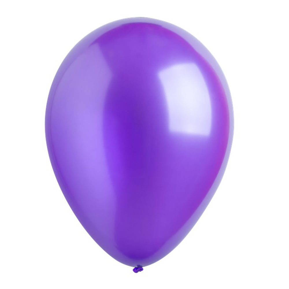 Purple Metallic Latex Balloons 11in, 50pcs