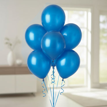 Bright Royal Blue Metallic Latex Balloon 11in, 50pcs