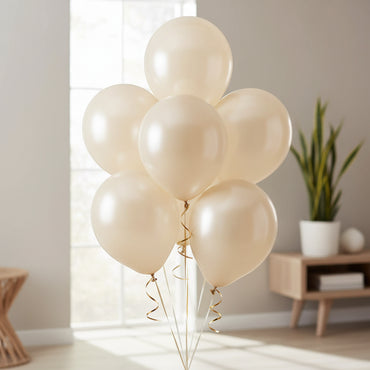 Vanilla Cream Pearlized Latex Balloons 11in, 50pcs