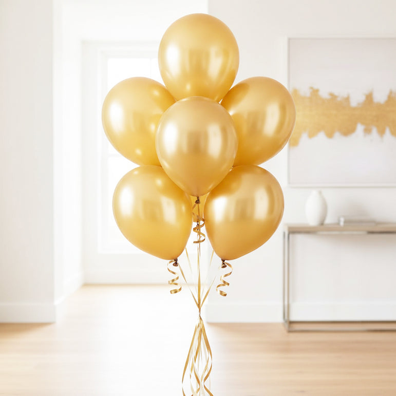 Gold Pearlized Latex Balloons 11in, 50pcs