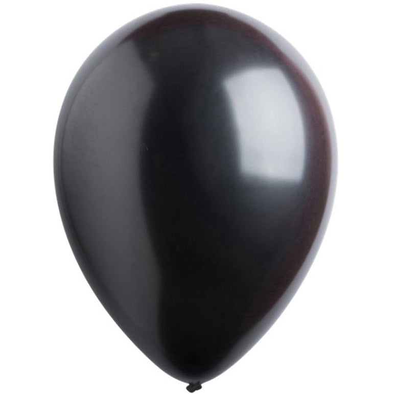 Jet Black Pearlized Latex Balloons 11in, 50pcs