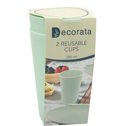 Mint Pastel Party Popcorn Reusable Cups 280ml 2pcs