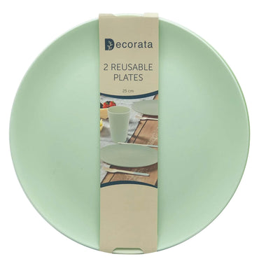 Mint Pastel Reusable Party Plastic Plates 9in 2pcs