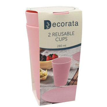 Pink Party Popcorn  Reusable Cups 280ml 2pcs