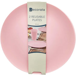 Pink Reusable Party Plastic Plates 9in 2pcs