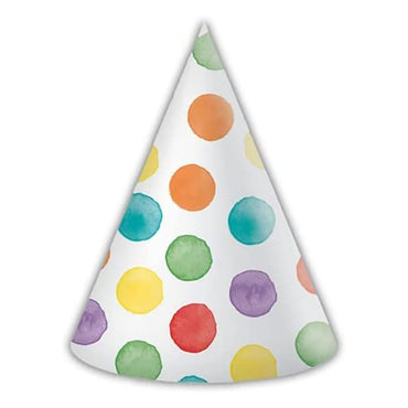 Multi-Watercolor Dots Hats 6pcs