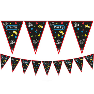 Gaming Party Triangle Flag Paper Banner
