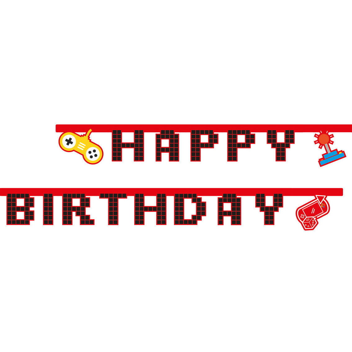 Gaming Party Happy Birthday Banner Die-Cut
