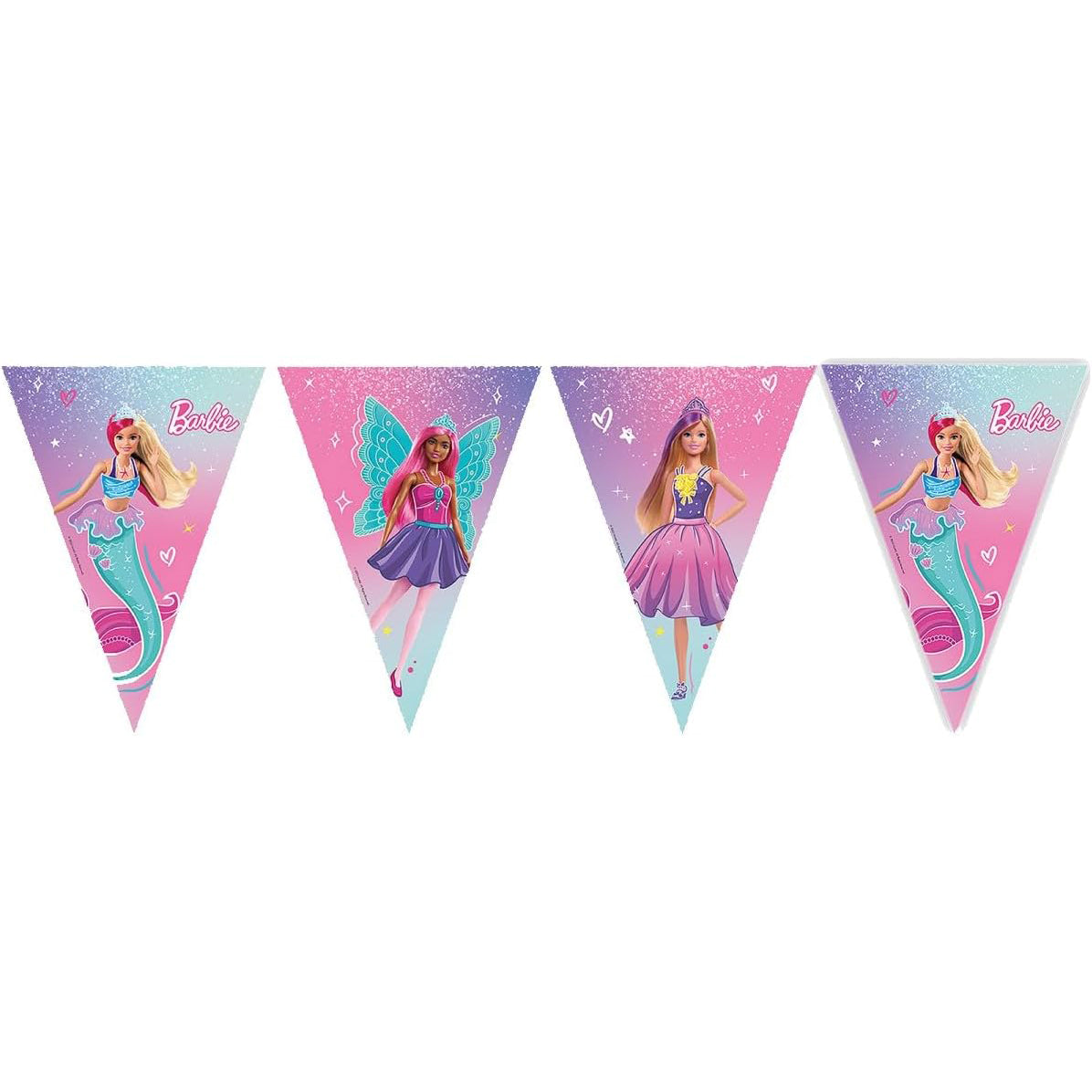 Barbie Fantasy Triangle Flag Paper Banner Decoration