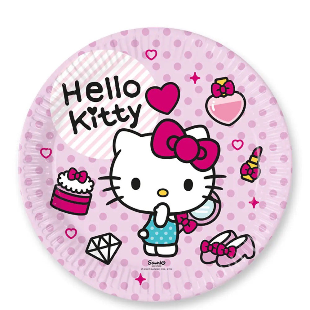 Hello Kitty Fashion Stylish Paper Plates 9in 8pcs