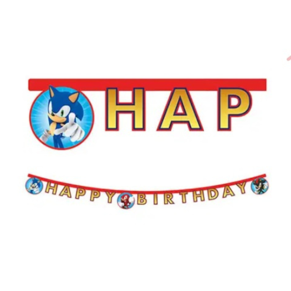 Sonic Next Generation Happy Birthday Paper Die Cut Banner