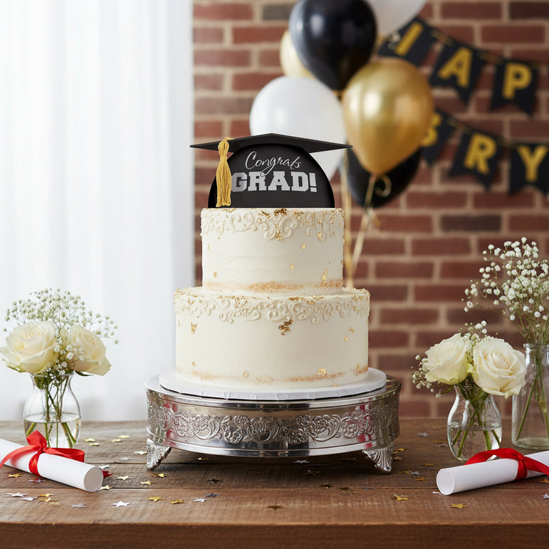 Congrats Grad Mortarboard Plastic Cake Topper