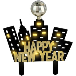 Light Up New Year’s Eve Skyline Cake Topper 5in x 6in