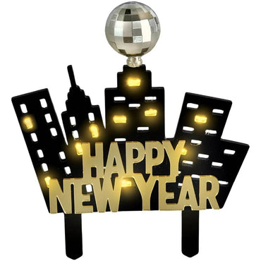Light Up New Year’s Eve Skyline Cake Topper 5in x 6in