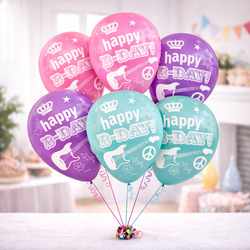 Rocker Latex Balloons 12in, 6pcs