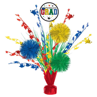Graduation Tinsel Burst Centerpiece Foil & Paper Decoration 18 in