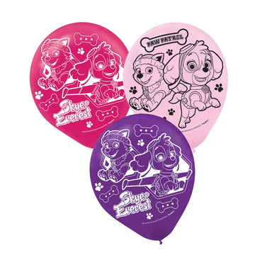 Paw Patrol Girl Latex Balloons 12in 6pcs
