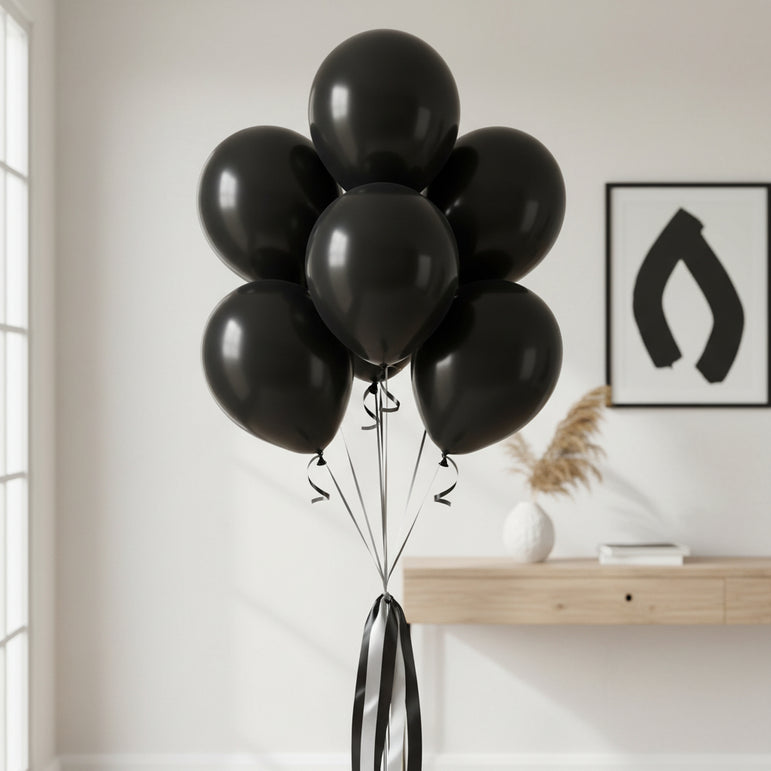 Luxury Jet Black Latex Balloon 12inches 25pcs