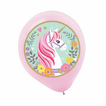 Magical Unicorn Printed Latex Balloons 12in, 5pcs