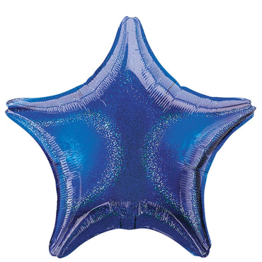 Blue Dazzler Star Holo Foil Balloon 19in