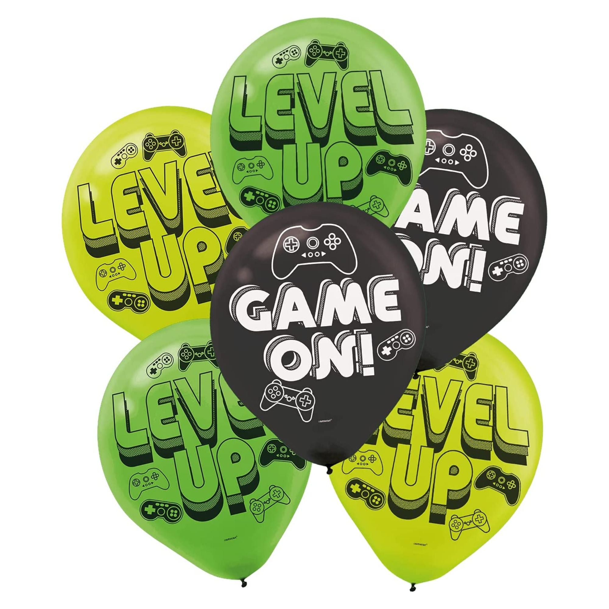 Level Up Printed Latex Balloons Assorted 12in,6pcs