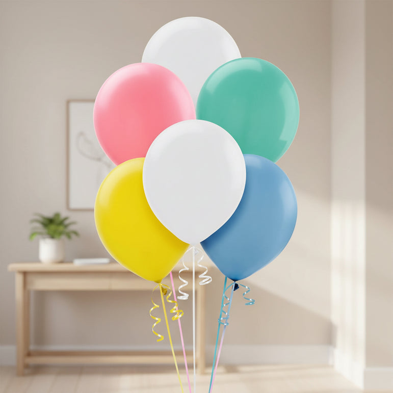 Pastel Assorted 12in Latex Balloon 15ct