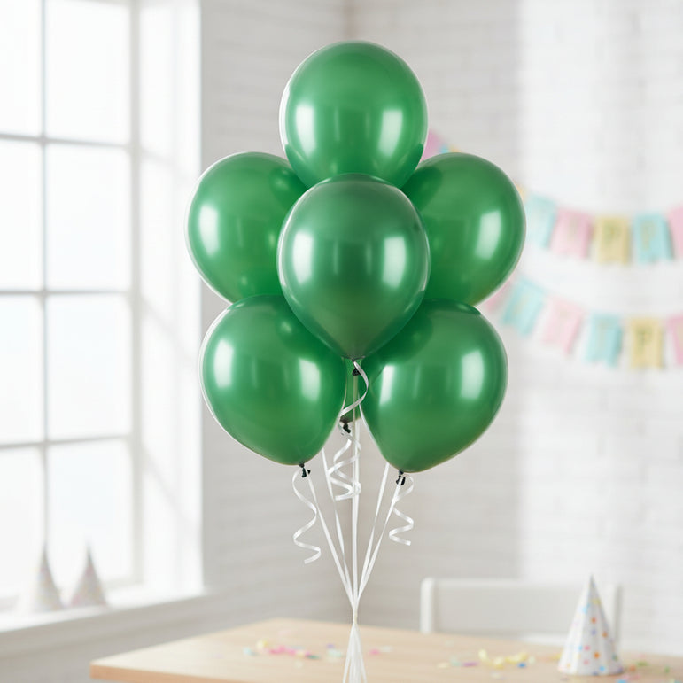 Green balloon on a white background